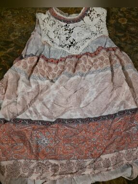O'Neill Beautiful Lacey Peach and Cream Top